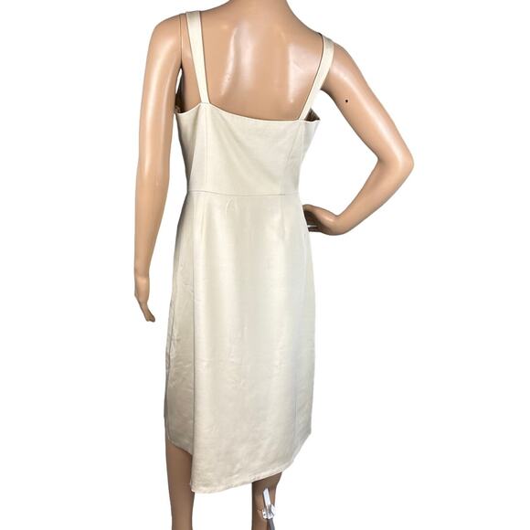 Lafayette 148 Silk Dress Champagne Fully Lined A-Line Timeless Designer Size 6 - Picture 3 of 9